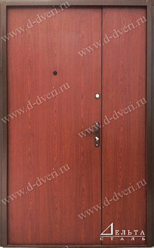 Двустворчатая дверь (отделка: порошковое напыление / МДФ шпон)