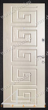 Дверь в квартиру с рисунком на металле и МДФ ШПОН