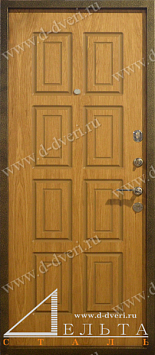 Дверь трехконтурная порошковое напыление/декоративная панель мдф-шпон