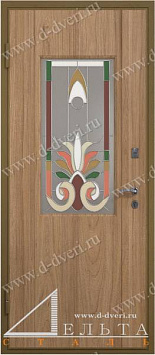 Одностворчатая дверь с витражным стеклопакетом