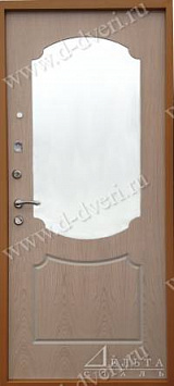 Металлическая дверь с зеркалом (декоративная панель МДФ ПВХ с рисунком и МДФ шпон с зеркалом)
