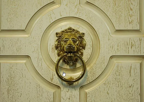 Дверная стукалка "Лев" золото