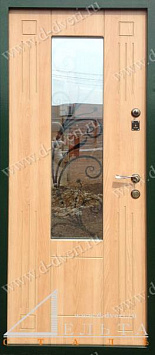 Дверь с терморазрывом (порошковое напыление со стеклом и решеткой и МДФ шпон)