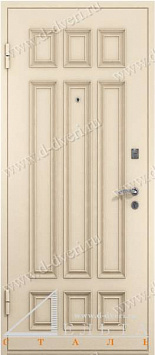 Дверь в квартиру с отделкой рисунок на металле «металлофиленка» и декоративная панель МДФ-ПВХ с рисунком