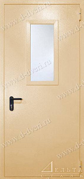 Одностворчатая противопожарная дверь EI 60 с остеклением