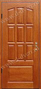 Металлические двери с отделкой филенчатыми панелями со шпоном дуба