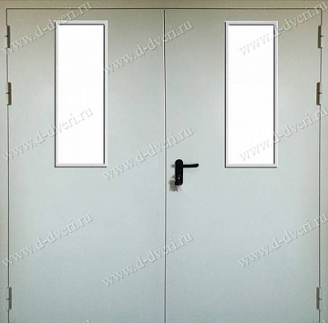 Дымогазонепроницаемая двустворчатая дверь со стеклом EIS 60