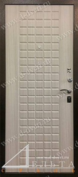 Дверь в квартиру с отделкой рисунок на металле «металлофиленка» и декоративная панель МДФ-ПВХ с рисунком