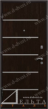 Дверь в квартиру с отделкой декоративная панель МДФ шпон с молдингом и декоративная панель МДФ ПВХ с рисунком